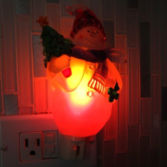 SNOWMAN NIGHT LIGHT PRE OWNED WORKS - Picture 2 of 5